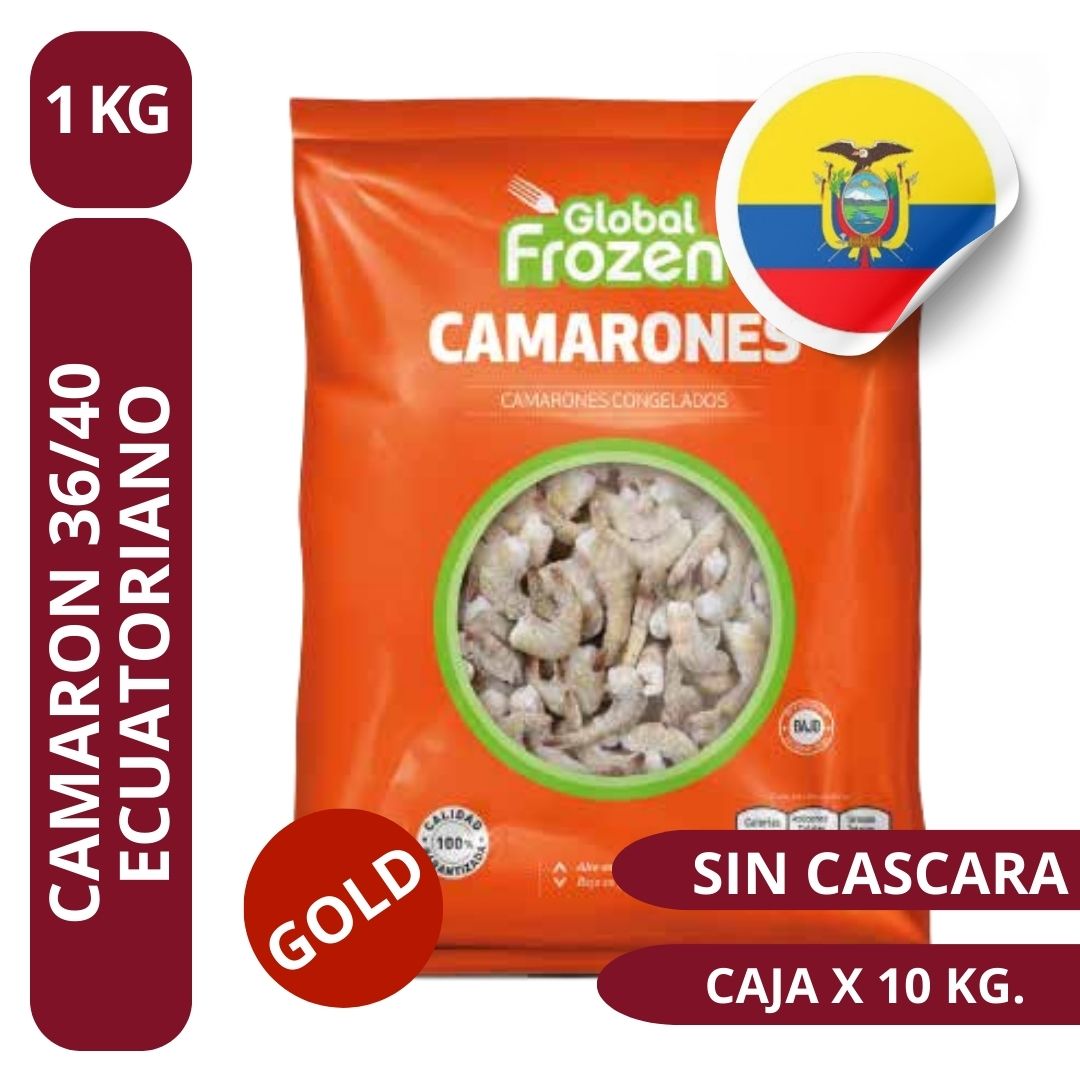 Camarón 36/40 global frozen 1kg.