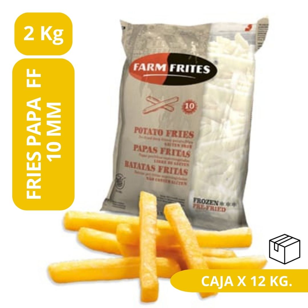 Papa Prefrita 10mm Tradicional 5 x 2,5kg. (Caja) - Farm Frites A2"