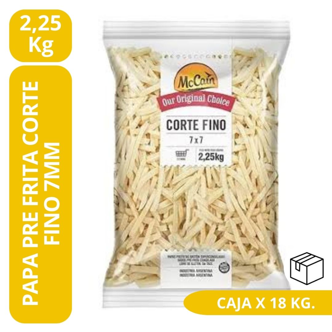 PAPA MCCAIN 7MM Papa Prefrita Corte Fino 7mm 8 x 2,25 kg. - McCain
